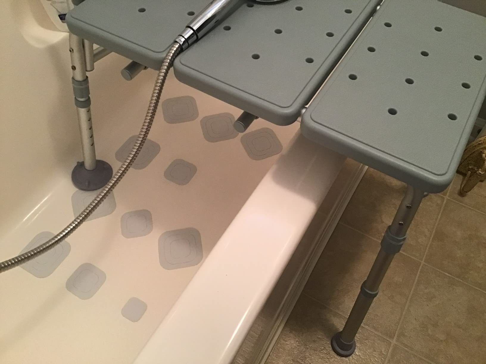 Drive Medical Tub Transfer Bench for Bathtub, Height Adjustable Aluminum Transfer Bench with Backrest, 350 Lb Capacity customer photo 2