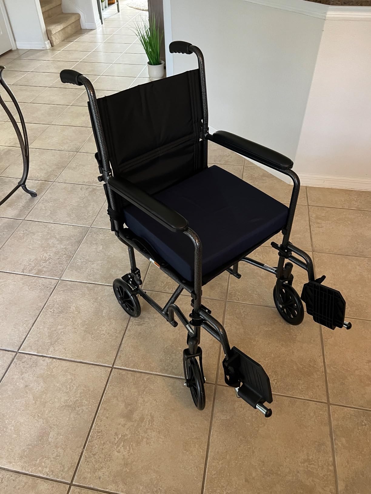 Drive Medical Folding Transport Wheelchair with Swing-Away Footrest, Silver, Lightweight Design Folds for Easy Storage and Travel customer photo 1