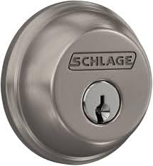 Schlage Single Cylinder Front Door Deadbolt, Satin Nickel | Single cylinder deadbolt with keyed outside & thumbturn inside, Universal fit, Highest residential security & durability customer photo 1