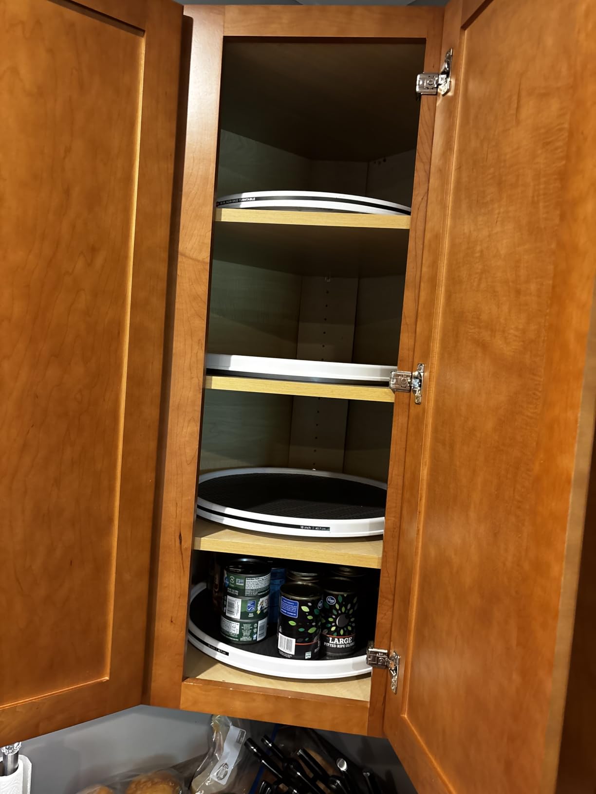 Copco 18 Inch Lazy Susan Turntable Organizer - Nonslip Rotating Cabinet Organizer for Kitchen Pantry, Under Sink, Countertop Storage, Rimmed Edge, Wipe Clean customer photo 1