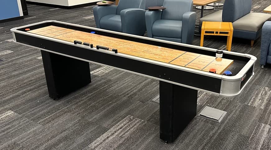 Atomic 9' LED Shuffleboard Tables with Poly-Coated Playing Surface and Pedestal Legs with Levelers customer photo 1
