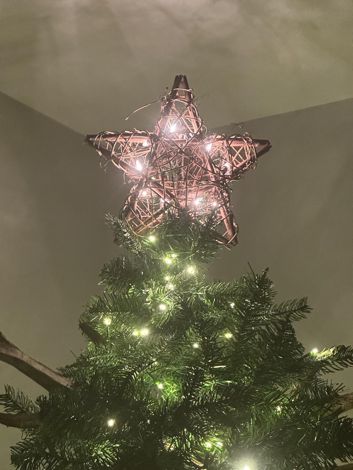 Kurt Adler UL1219/NAT 10 Light Indoor Rattan Natural Star Treetop customer photo 1