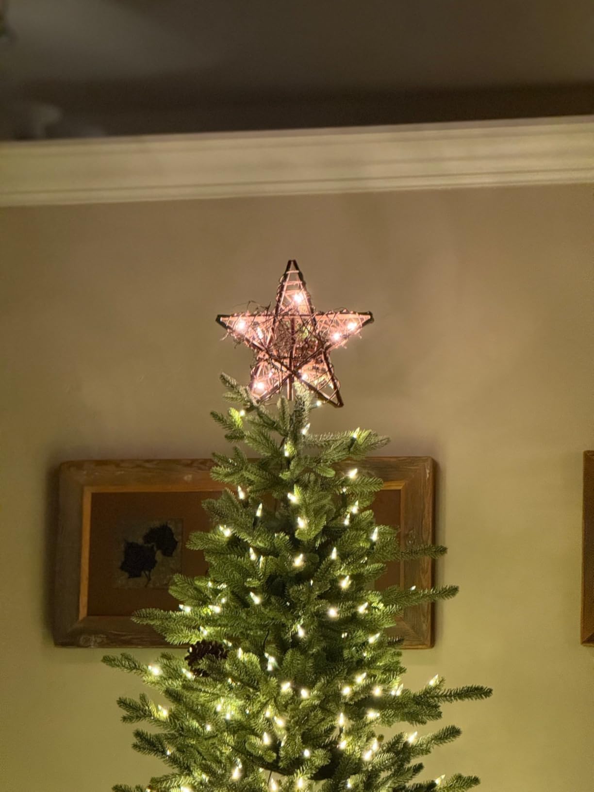 Kurt Adler UL1219/NAT 10 Light Indoor Rattan Natural Star Treetop customer photo 2