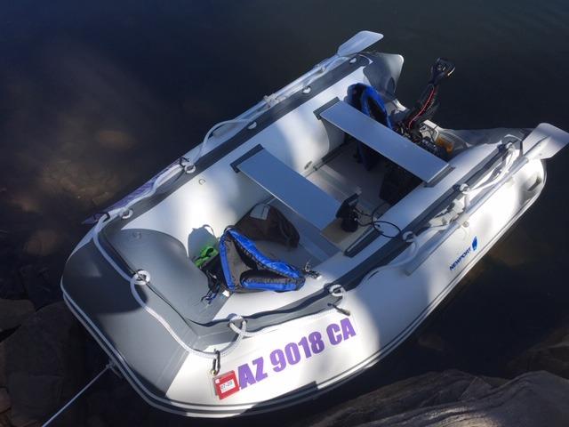 Newport 8ft 10in Dana Inflatable Sport Tender Dinghy Boat - 3 Person - 10 Horsepower - USCG Rated, White/Gray customer photo 1