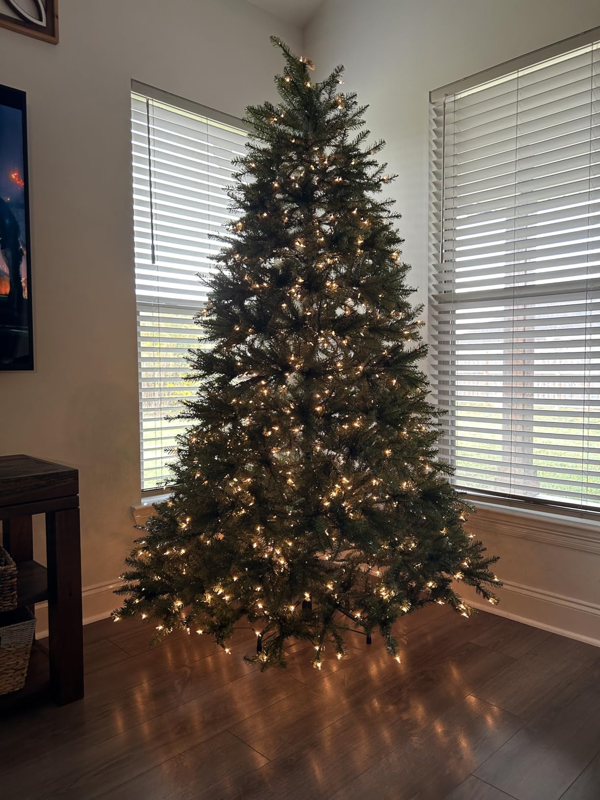 National Tree Company 6.5ft Pre-Lit Dunhill Fir Artificial Christmas Tree | 650 Clear Lights, 1,838 Tips, Includes Stand, Green customer photo 2