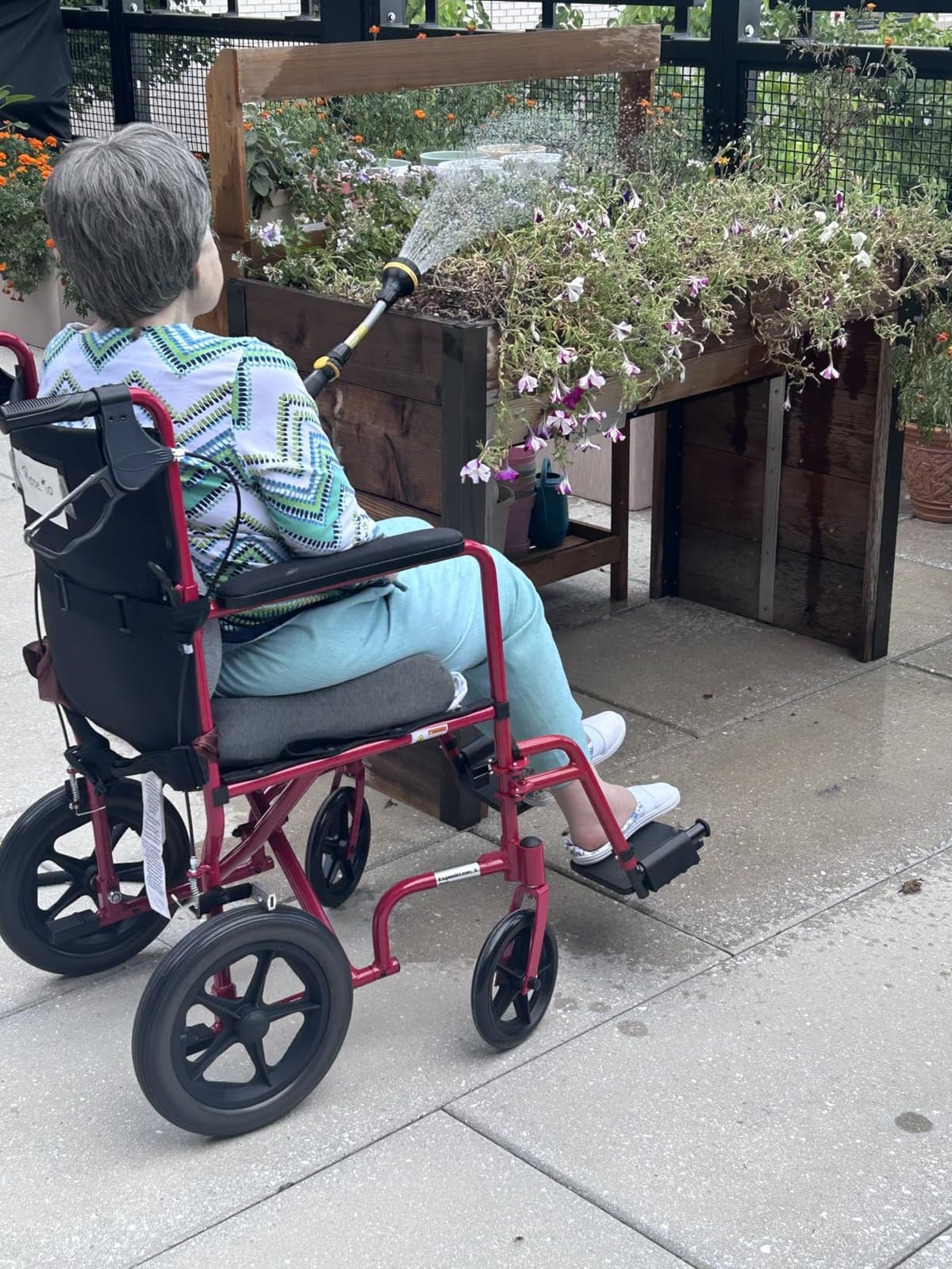 Lightweight Expedition Transport Wheelchair with Hand Brakes, Red, Lightweight Expedition Frame for Safe Everyday Use customer photo 2