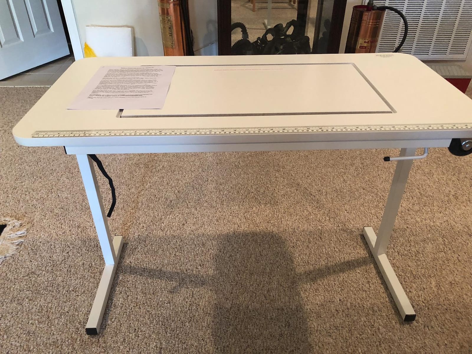 Arrow 611 Gidget II Folding Sewing, Cutting, Quilting, and Craft Table, Portable with Wheels and Lift, White Finish customer photo 1