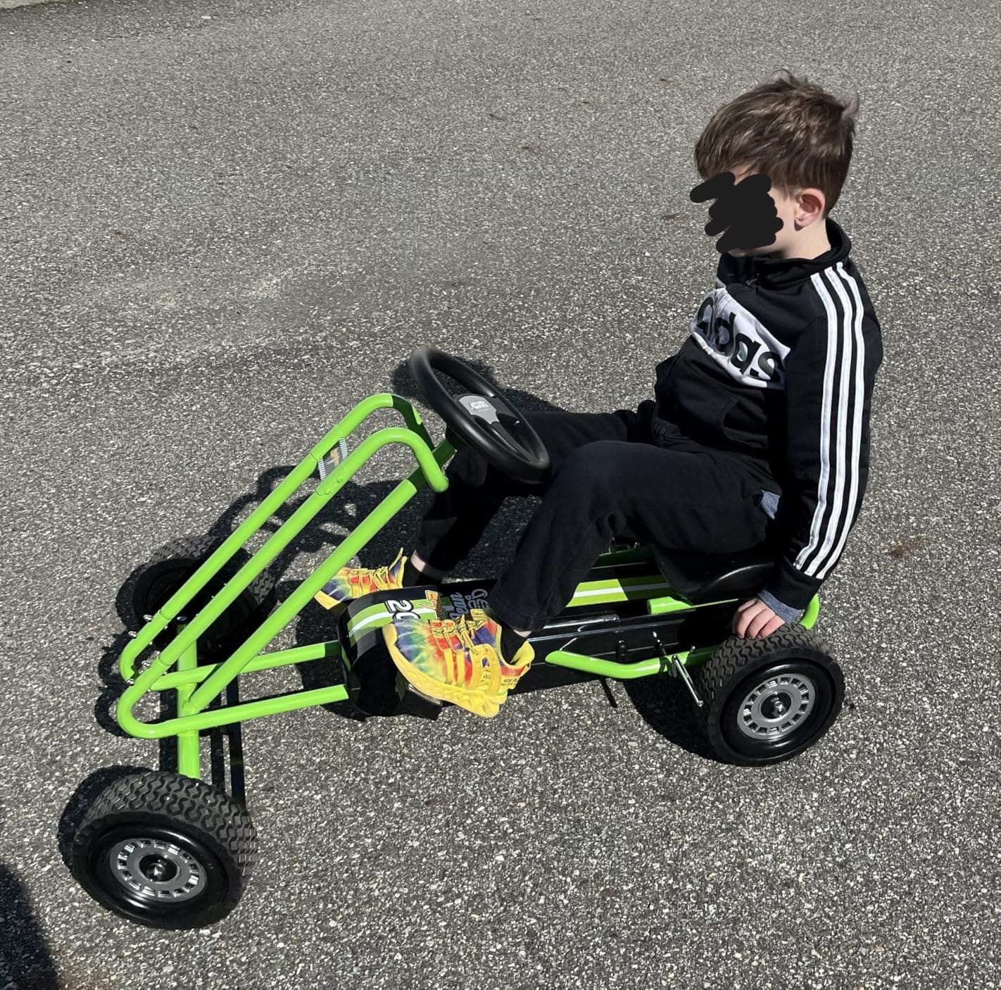 hauck Kids Pedal Go Kart, 4 Wheel Bike Cart, Ages 4-8, Lightning Ride, Race Green | Outdoor Ride-On Bicycle Cart with Rubber Tires for Boys and Girls with Adjustable Bucket Seat and Advanced Handbrakes customer photo 1