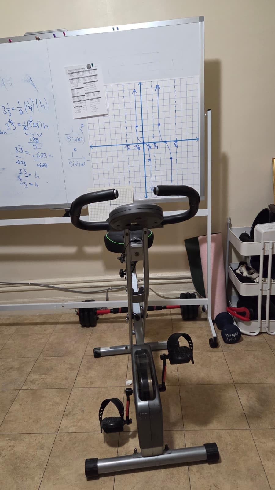 Exerpeutic Foldable Exercise Bike, 8 levels of Resistance Stationary Bicycle with Airsoft Seat, LCD Display to Track Distance, Calories, Time and Speed customer photo 2