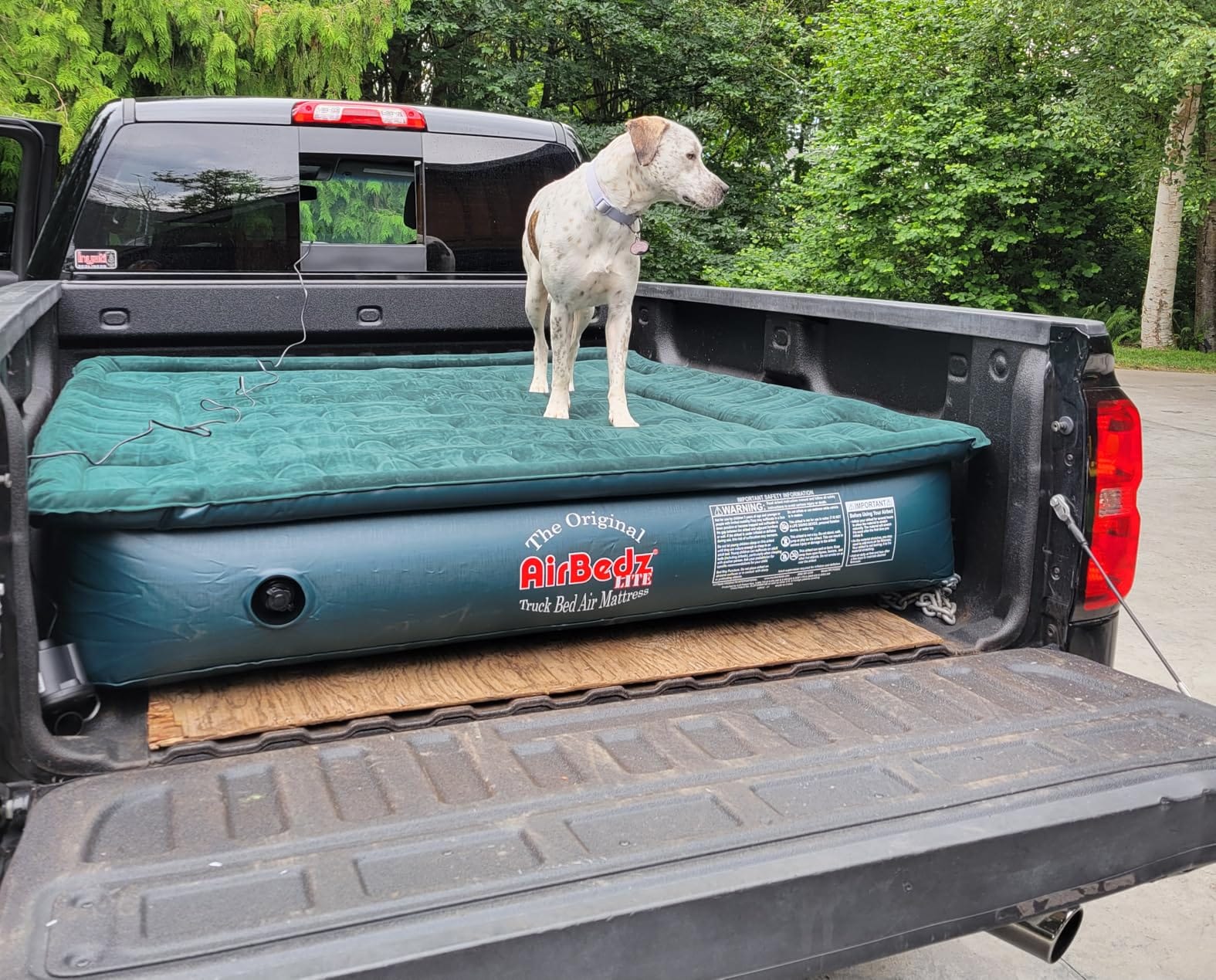 Pittman Outdoors AirBedz Lite - Truck Bed Air Mattress with 25% More Coverage, Portable DC Corded Pump, Full Size - Standard Bed - 6' - 6.5', Wheel Well Cutouts, Camping & Travel Use, Green PPI PV202C customer photo 1
