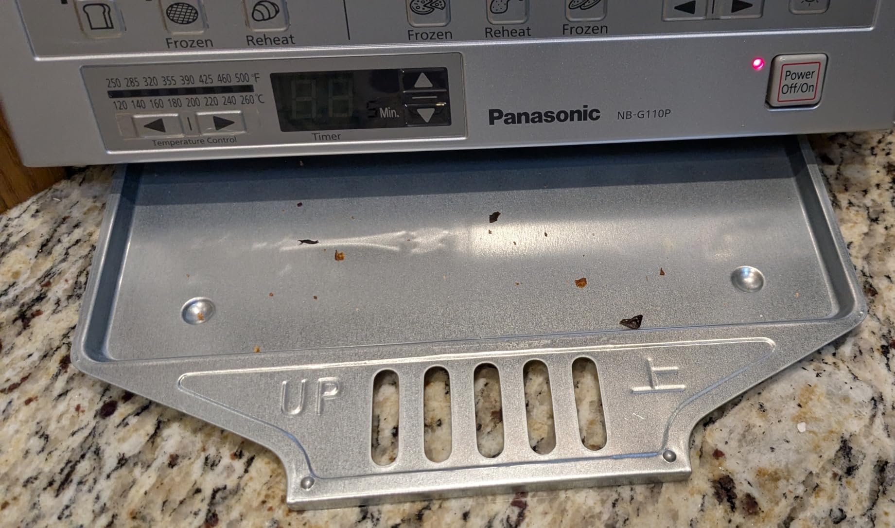 Panasonic FlashXpress Toaster Oven Countertop, 4-Slice Small Toaster Oven Compact Size with Double Infrared Heating, 1300W - NB-G110P (Silver) customer photo 1