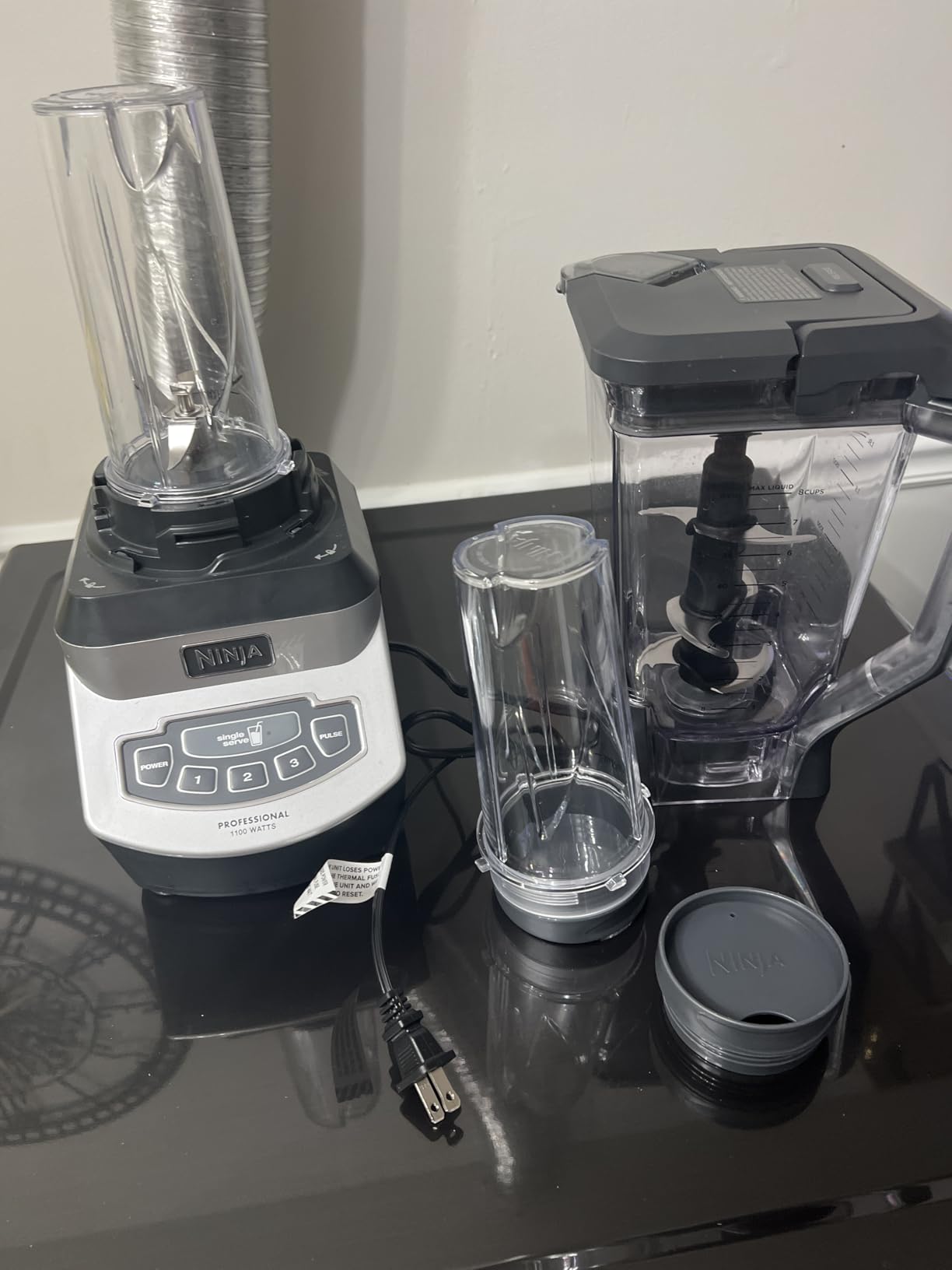 Ninja BL660 Professional Compact Smoothie & Food Processing Blender, 1100-Watts, 3 Functions -for Frozen Drinks, Smoothies, Sauces, & More, 72-oz.* Pitcher, (2) 16-oz. To-Go Cups & Spout Lids, Gray customer photo 1