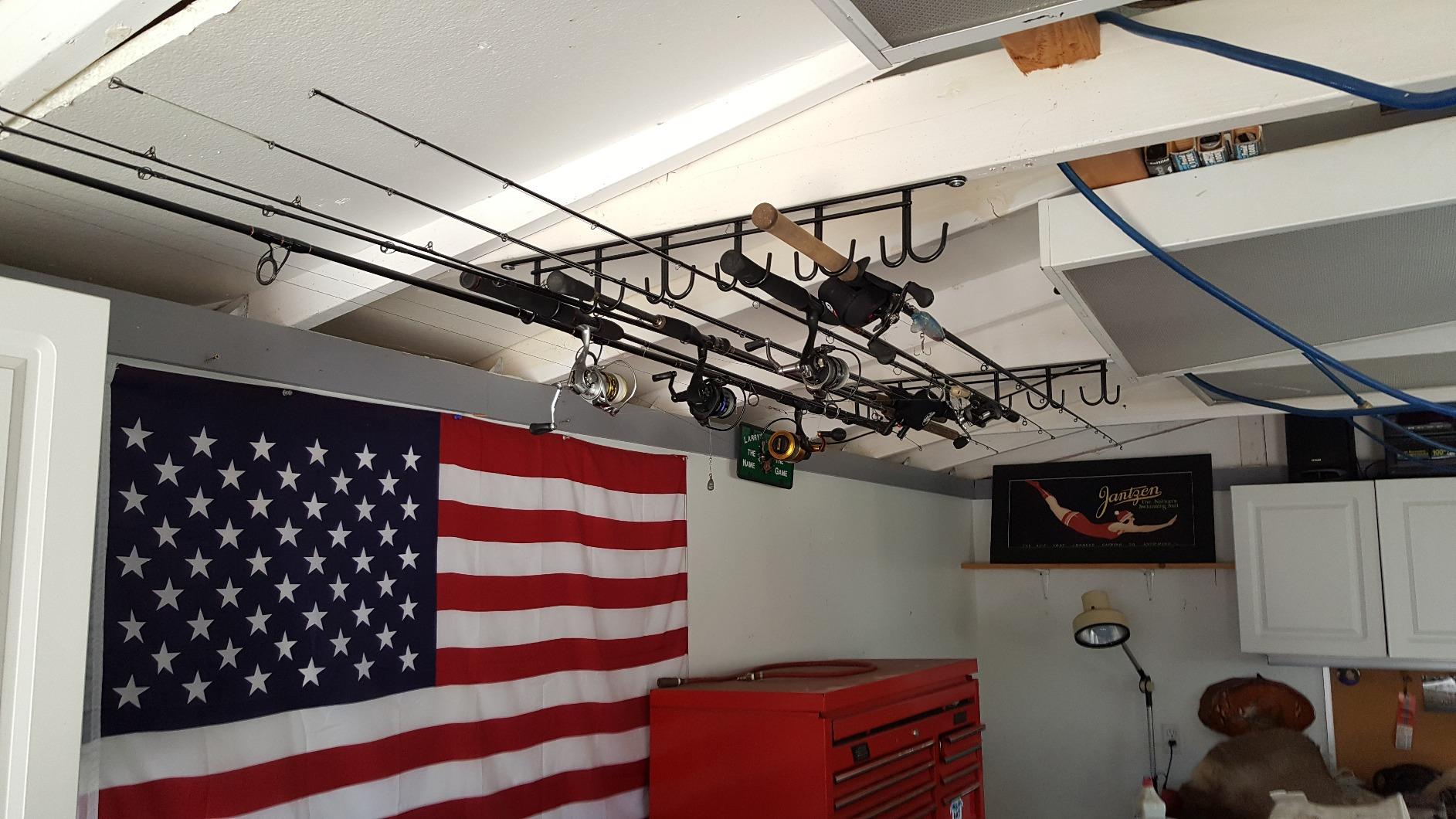 Rack'Em Fishing Rod Racks - Pole Holders - Mounted Storage Racks for Rods - Ceiling or Wall Mount for Poles in Garage, Boat customer photo 1