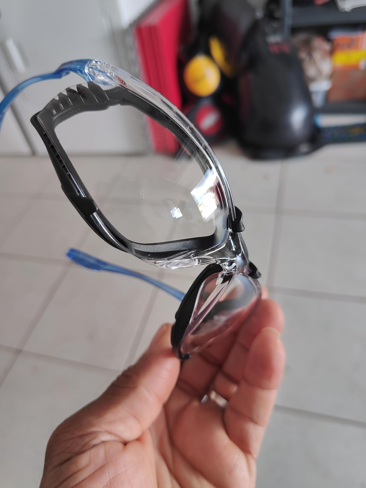 3M Safety Glasses, Virtua CCS, Anti-Fog Clear Lens, Blue Frame, ANSI Z87 | Corded Ear Plug Control System, Removable Foam Gasket customer photo 2