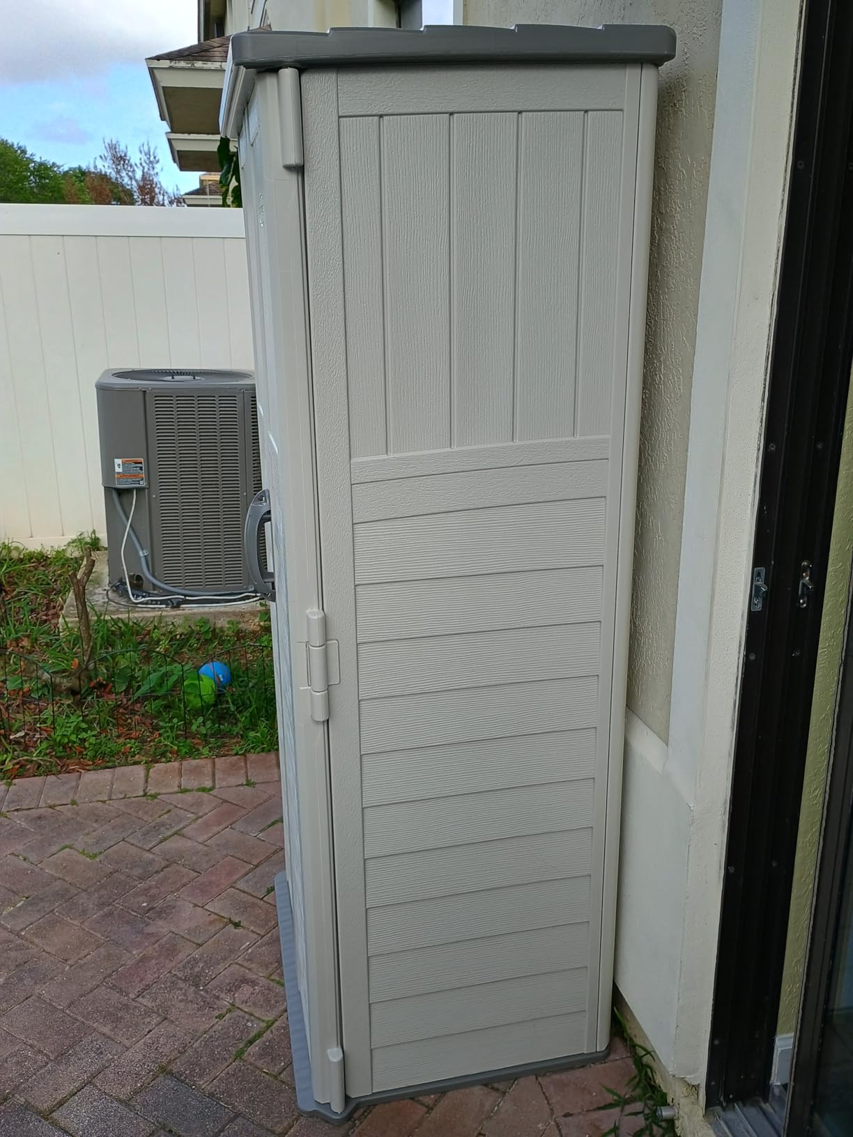 Suncast Vertical Outdoor Storage Shed with All-Weather Construction, Vanilla customer photo 1