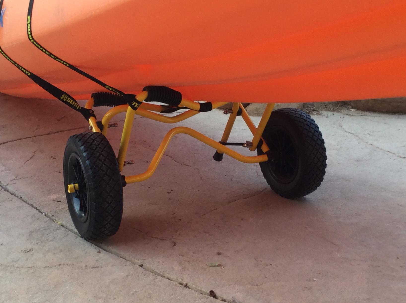 Suspenz Kayak Canoe Transport Trailer, DLX Kayak Cart, Trolley with Airless Wheels and Straps, Weight Capacity 150 lbs, Yellow (22-0044) customer photo 1