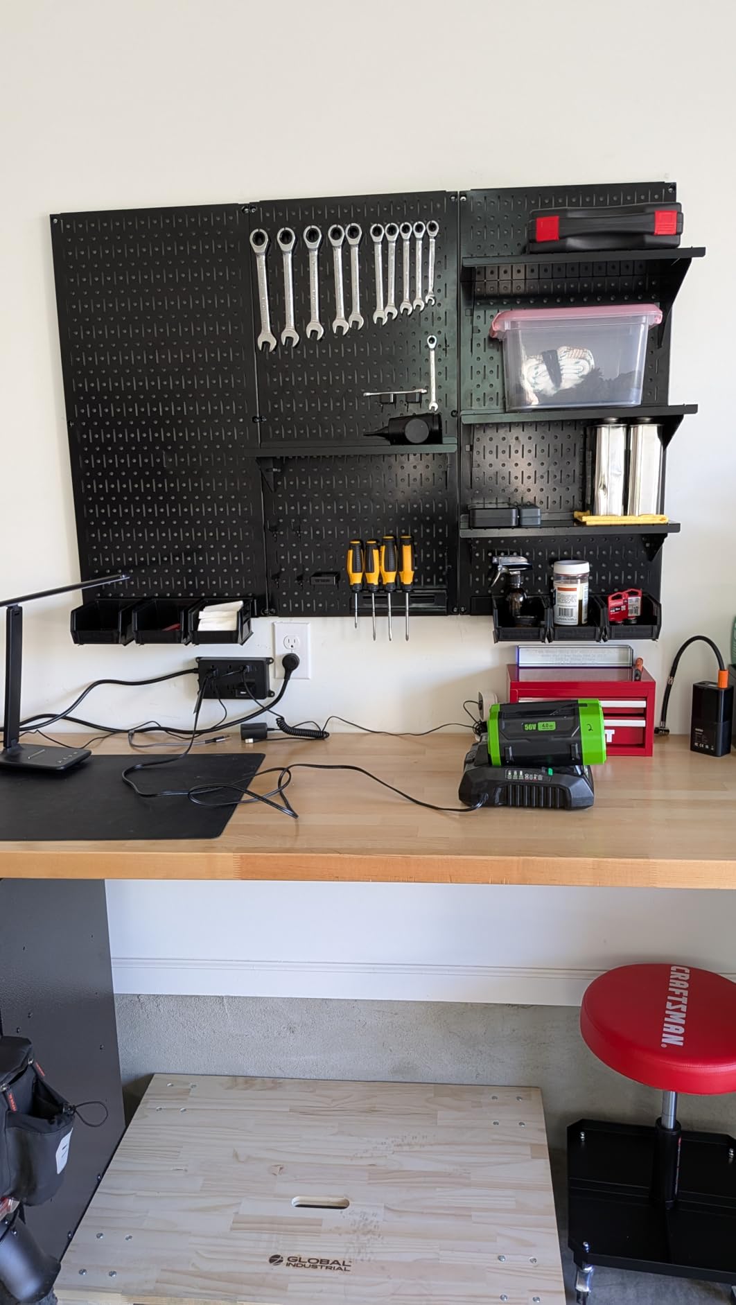 Wall Control Pegboard Organizer 4 ft. Metal Pegboard Standard Tool Storage Kit with Black Toolboard and Black Accessories customer photo 1