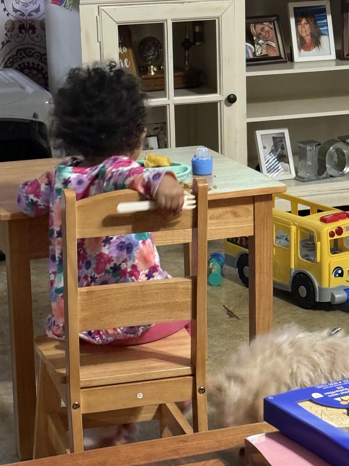 Melissa & Doug Solid Wood Kids Table and Chairs (2), Premium Quality Wooden Toddler Table and Chair Set for Kids Playroom Furniture & Montessori Classroom Furniture for Boys & Girls Ages 3+ customer photo 2