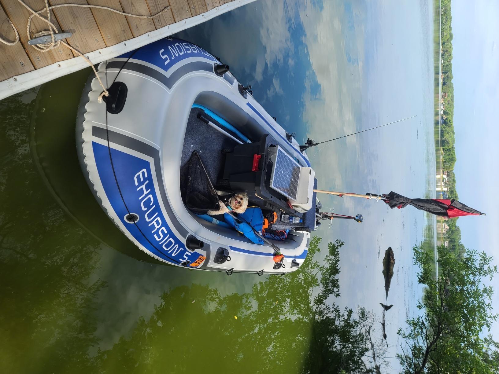 INTEX Excursion 5-Person Inflatable Fishing Boat River Raft Set with Oars | 68325EP - Portable Boat with Extra Wide Cockpit and High-Ouput Hand Pump, 12ft x 5ft 6in customer photo 1