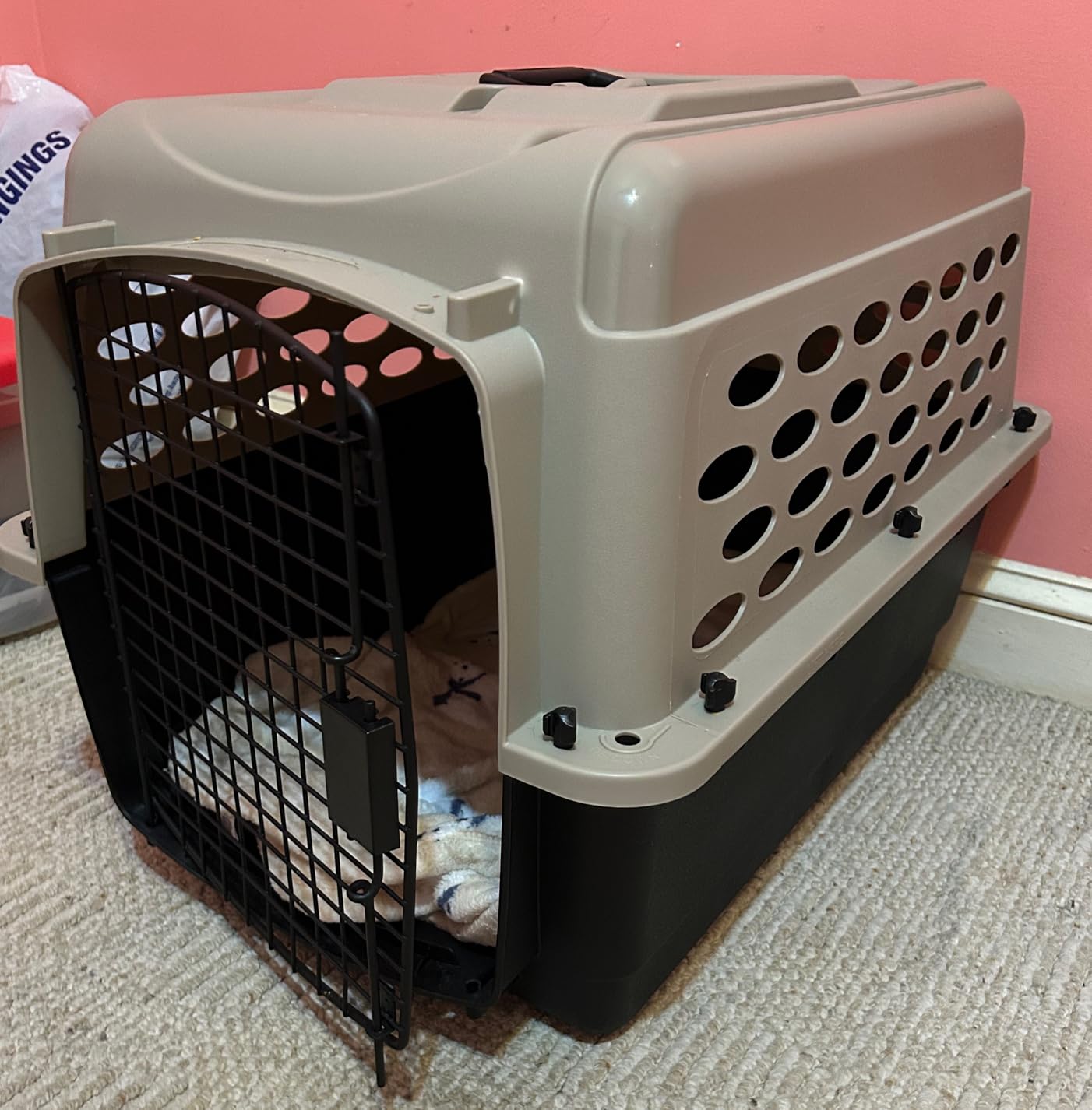 Petmate Vari Dog Kennel, Carrier for Large Dogs, 36in, Taupe and Black | Airline Friendly and Made of Durable Plastic, This Pet Crate Works Great for Home and Travel customer photo 2
