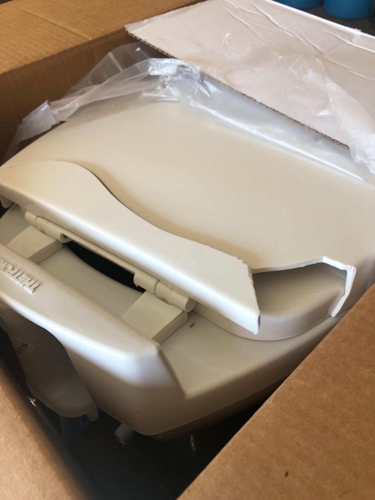 Aqua-Magic Residence RV toilet / High Profile / White - Thetford 42169 | Residential seat & cover, lightweight, single foot pedal full bowl flush, easy to install customer photo 1