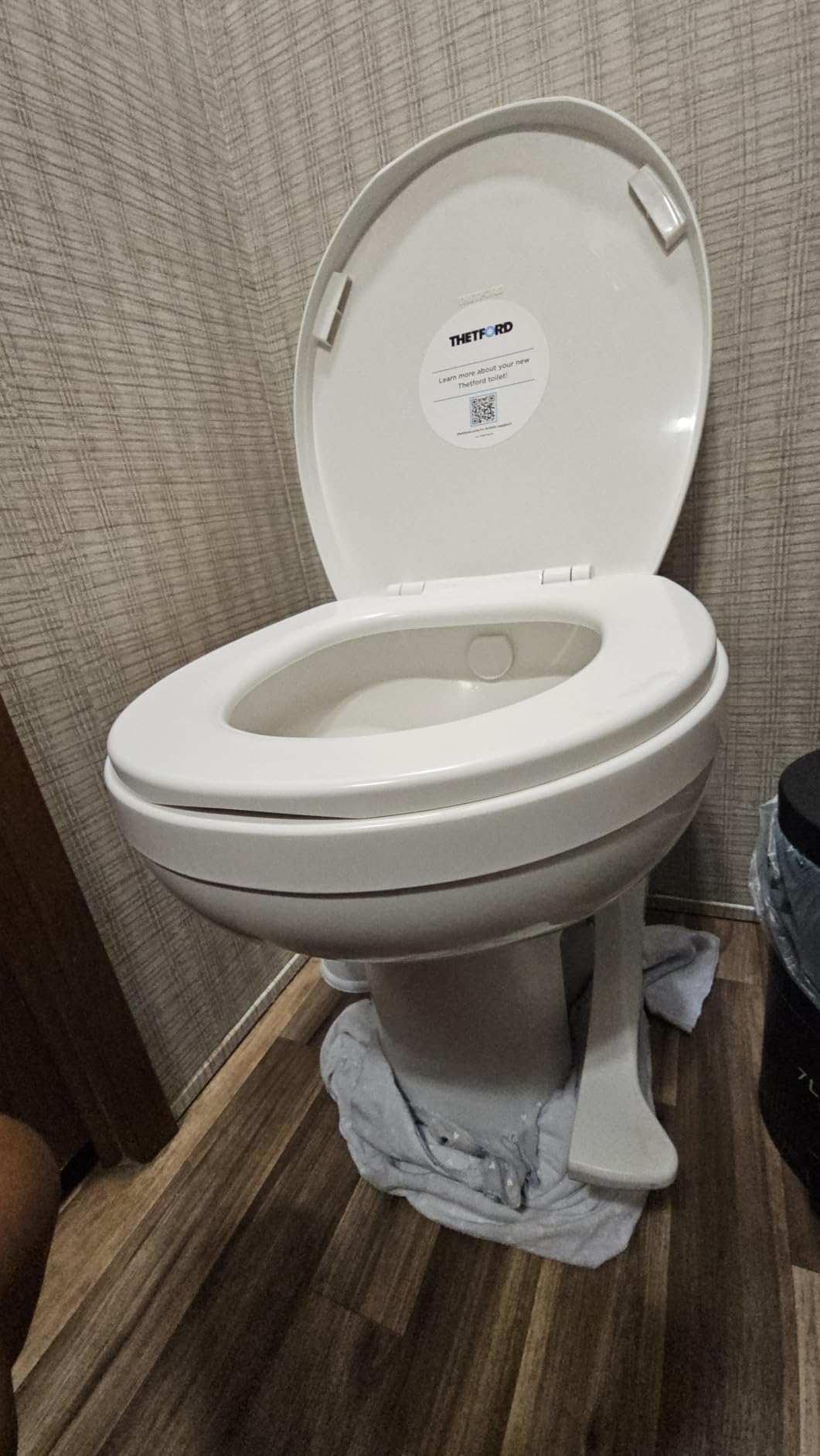 Aqua-Magic Residence RV toilet / High Profile / White - Thetford 42169 | Residential seat & cover, lightweight, single foot pedal full bowl flush, easy to install customer photo 2