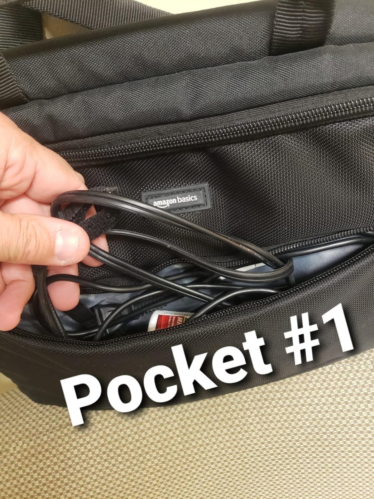 Amazon Basics 15.6 in Laptop Bag with Shoulder Strap and Handle, Large Capacity, Spacious Compartments, Black customer photo 2