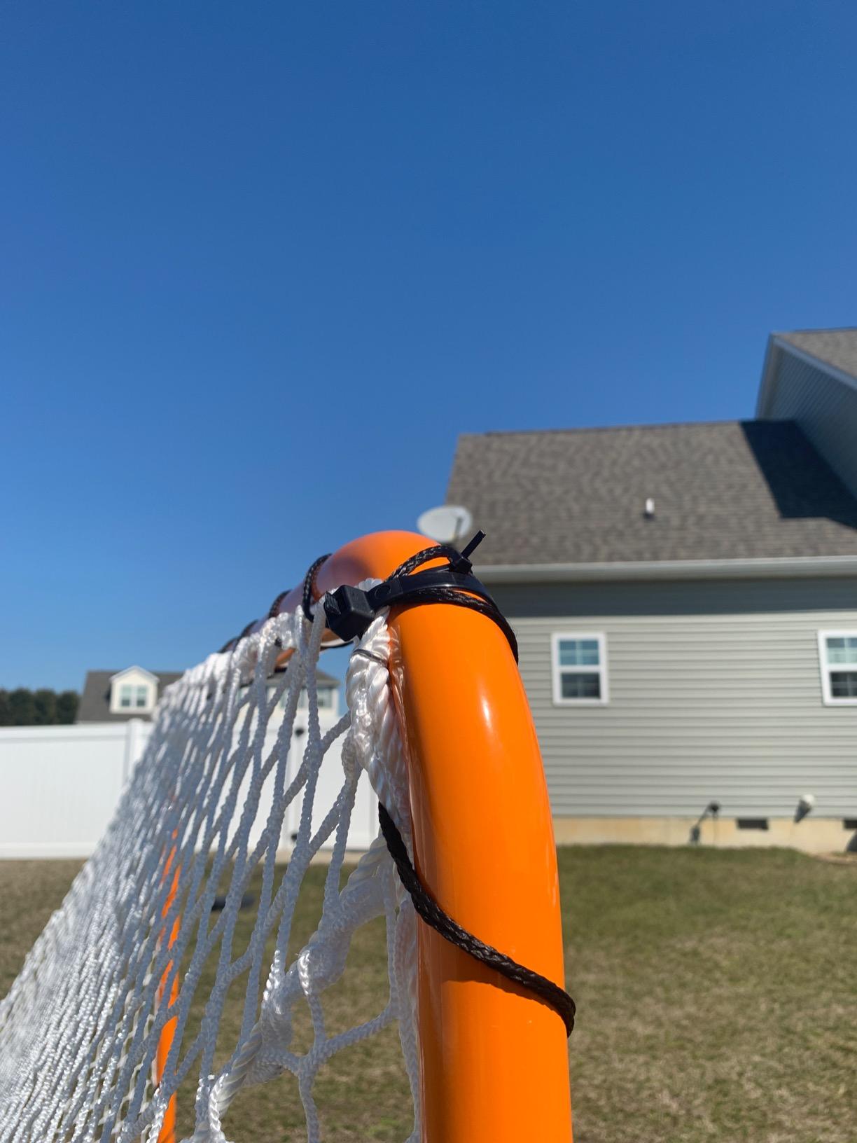 EZGoal Lacrosse Folding Goal, 6 x 6-Feet, Orange customer photo 2