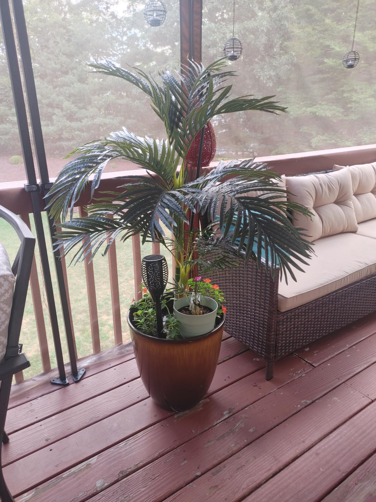 Nearly Natural 4 ft Artificial Golden Cane Palm Tree with Nursery Pot | Double-Stalk, Lush Realistic Foliage, Indoor Faux Palm Plant, Living Room Decor, Perfect Tropical Decoration customer photo 2