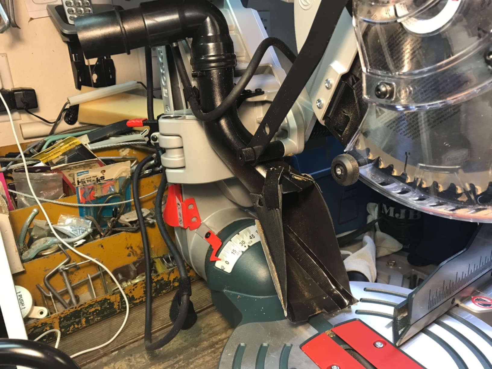 BOSCH 15.0 Amp CM10GD 10 In. Dual-Bevel Glide Miter Saw for Woodworking | Articulated hinge arms, reduce the saw's front-to-back footprint by up to 10 in., axial-glide system customer photo 1