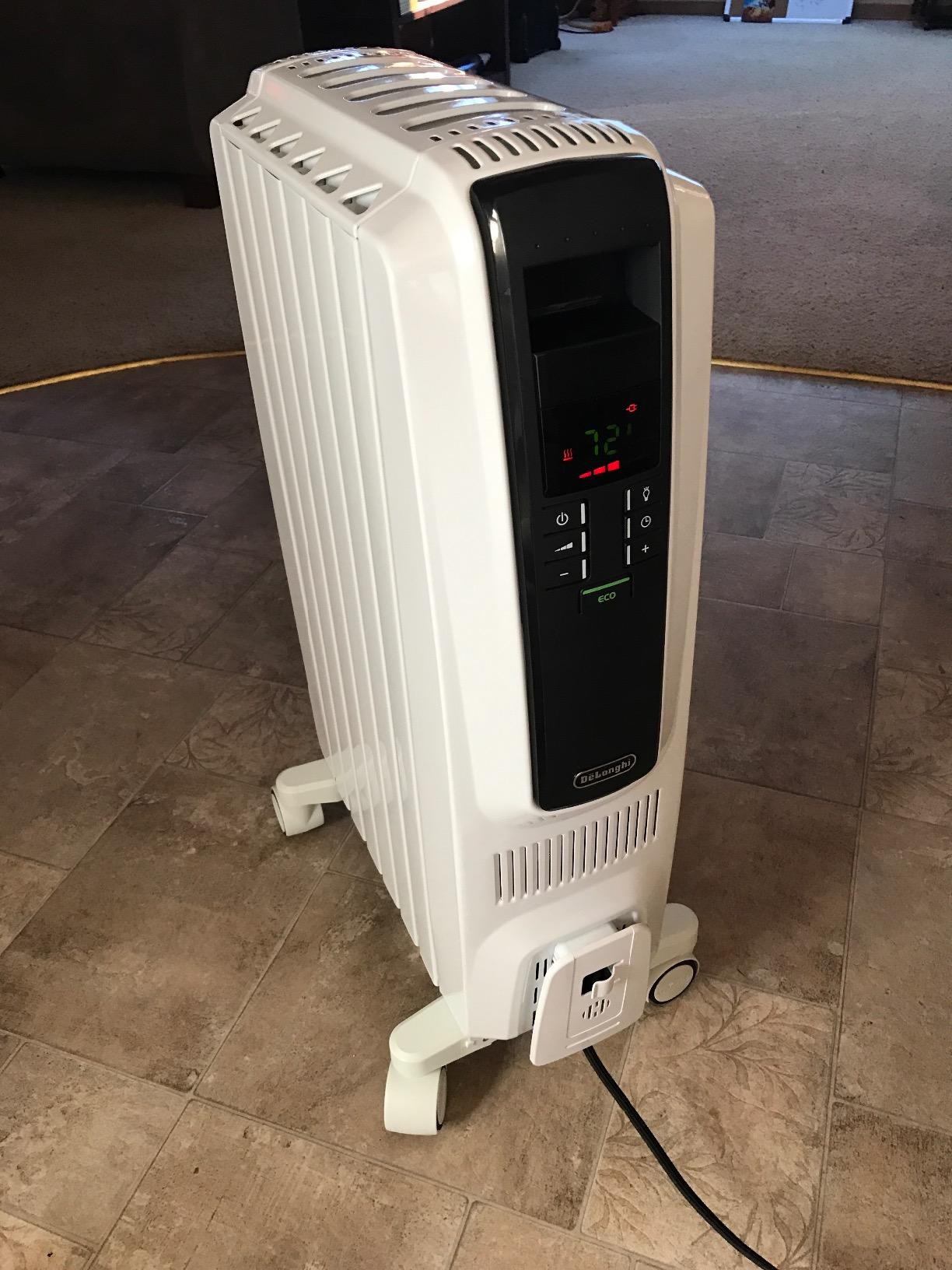 De'Longhi Dragon Digital Oil Filled Radiator Heater, 1500W Electric Space Heater for indoor use, programmable timer, Energy Saving, full room heater with safety features TRD40615E customer photo 2