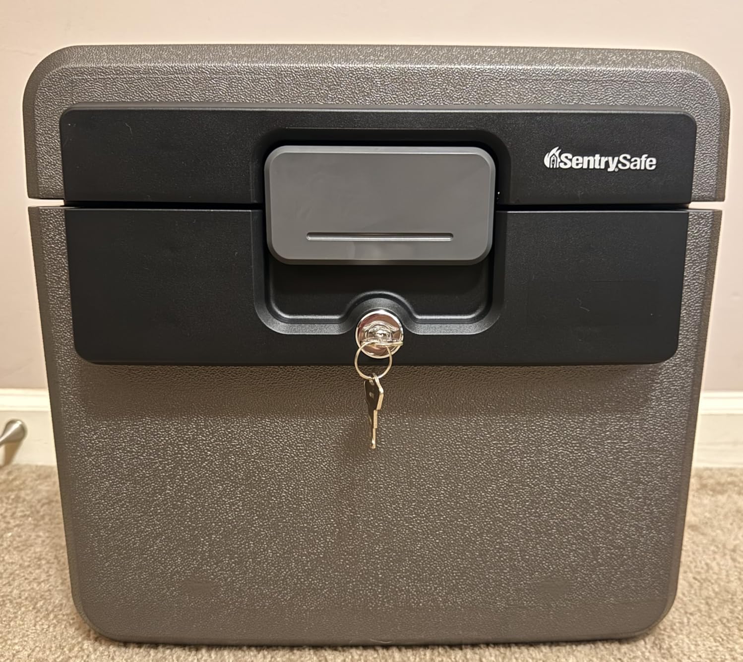 SentrySafe Black Fireproof and Waterproof Safe, File Folder and Document Box with Key Lock, 14.3 x 15.5 x 13.5 inches, HD4100 customer photo 2