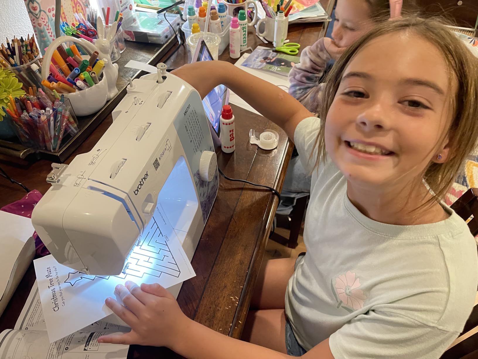 Brother Sewing Machine, XM2701, Portable Sewing Machine, 27 Stitches | Easy sewing machine with 6 sewing feet, auto needle threader, and free arm for cuffs, sleeves, and pant legs customer photo 2