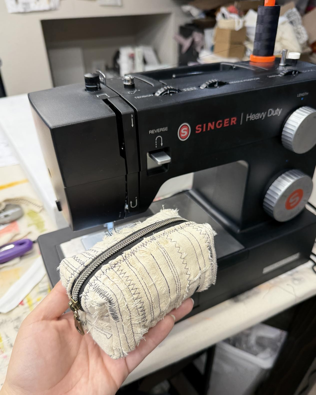 SINGER 4432 (Grey) High Speed Heavy Duty Sewing Machine + Accessory Kit | 32 stitches deliver 110 applications, 50% more power for thick fabrics, 1100 per minute capacity, 1-step buttonhole design customer photo 1