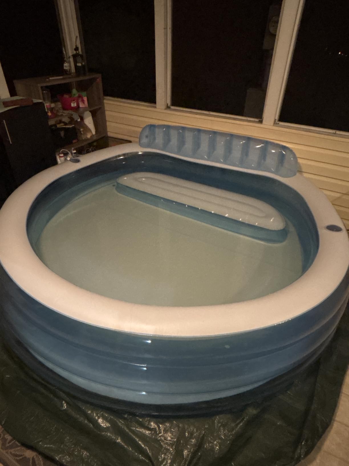 INTEX Round Family Lounge Inflatable Swimming Pool for Kids and Adults | 57190EP - Outdoor Backyard Swim Center with Built-In Bench & Drink Holders, 90in x 86in x 31in customer photo 2