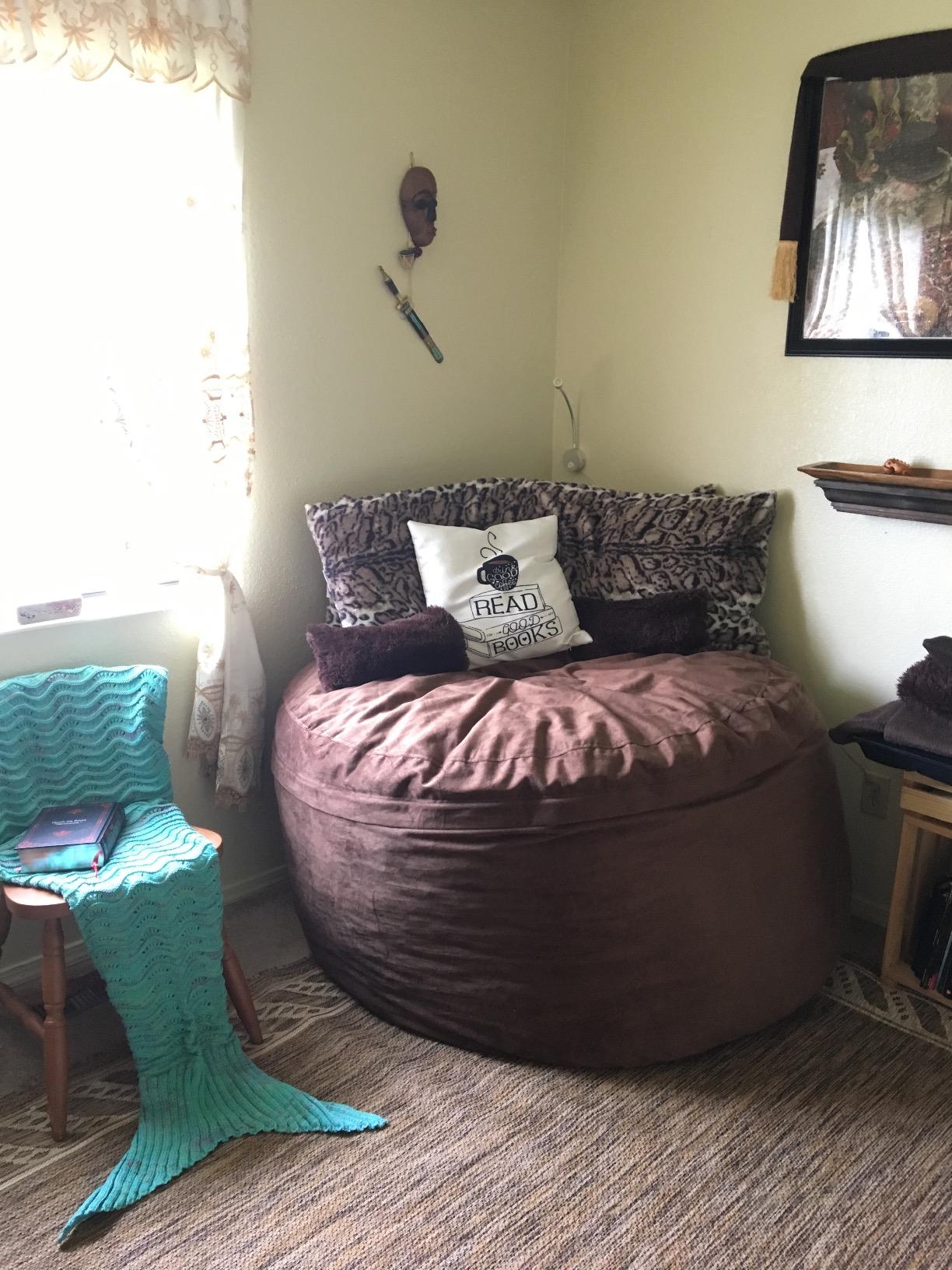 Sofa Sack Bean Bag Chair - Plush, Ultra Soft - Memory Foam Bean Bag Chair with Microsuede Cover - Stuffed Foam Filled Furniture and Accessories for Dorm Room 5 Feet - Charcoal customer photo 1