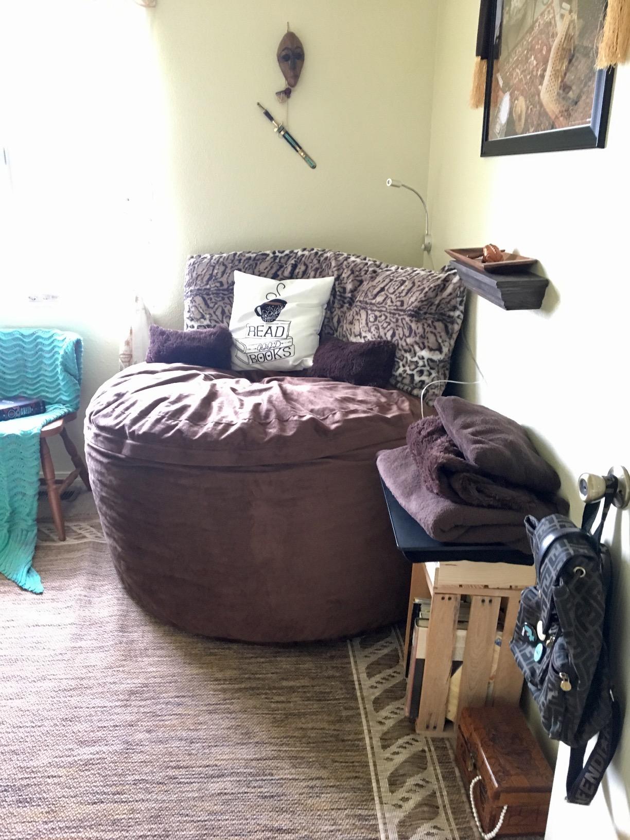 Sofa Sack Bean Bag Chair - Plush, Ultra Soft - Memory Foam Bean Bag Chair with Microsuede Cover - Stuffed Foam Filled Furniture and Accessories for Dorm Room 5 Feet - Charcoal customer photo 2
