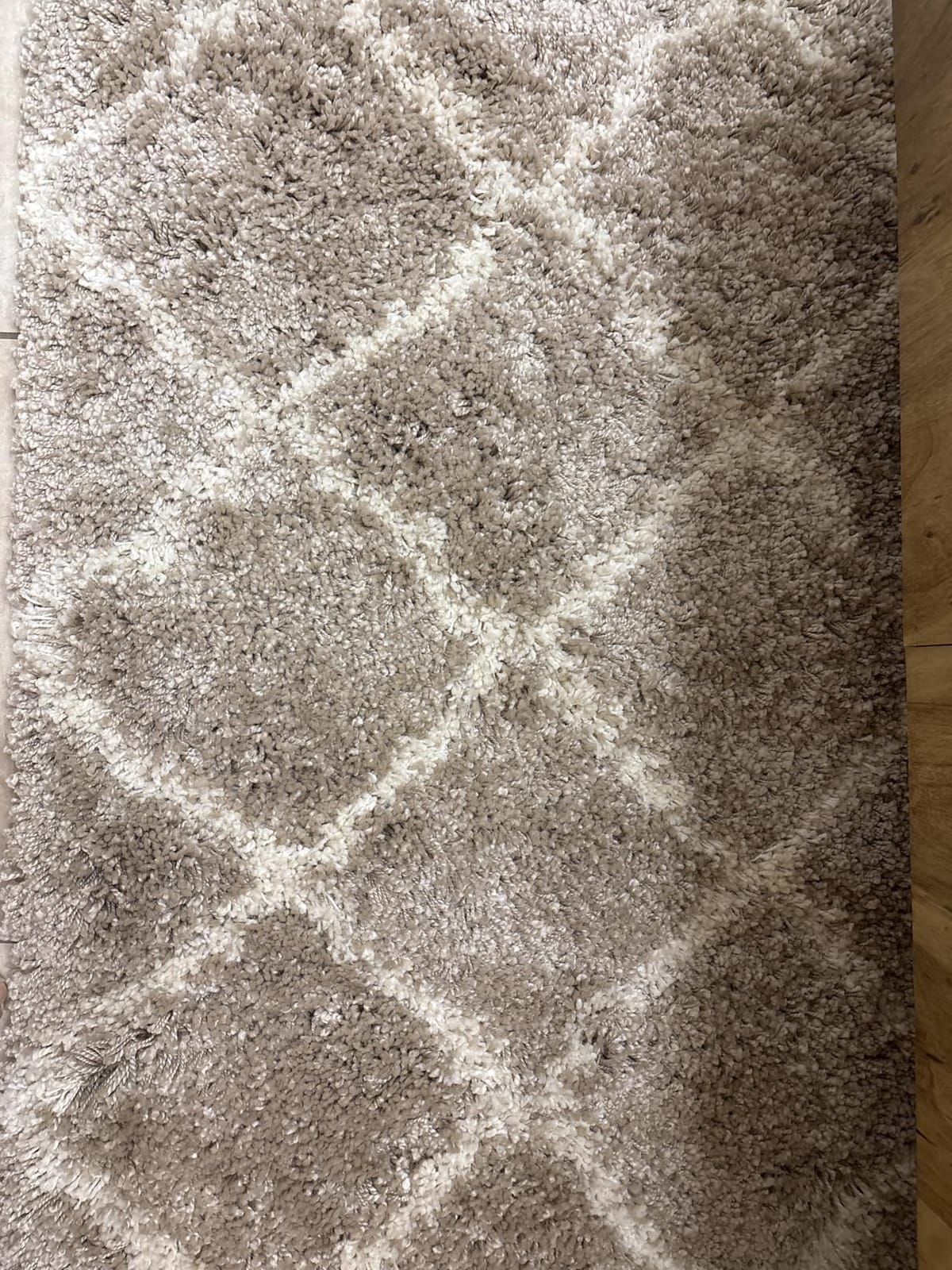 SAFAVIEH Hudson Shag Rug 8x10, Plush Trellis Large Ivory & Grey SGH281A customer photo 2