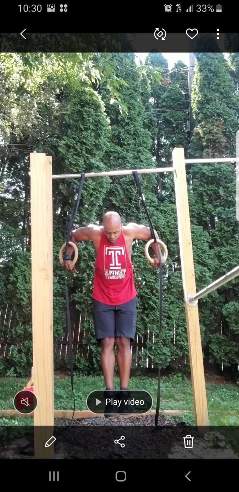 Wood Gymnastic Ring Olympic Strength Training Gym Rings Wooden customer photo 1