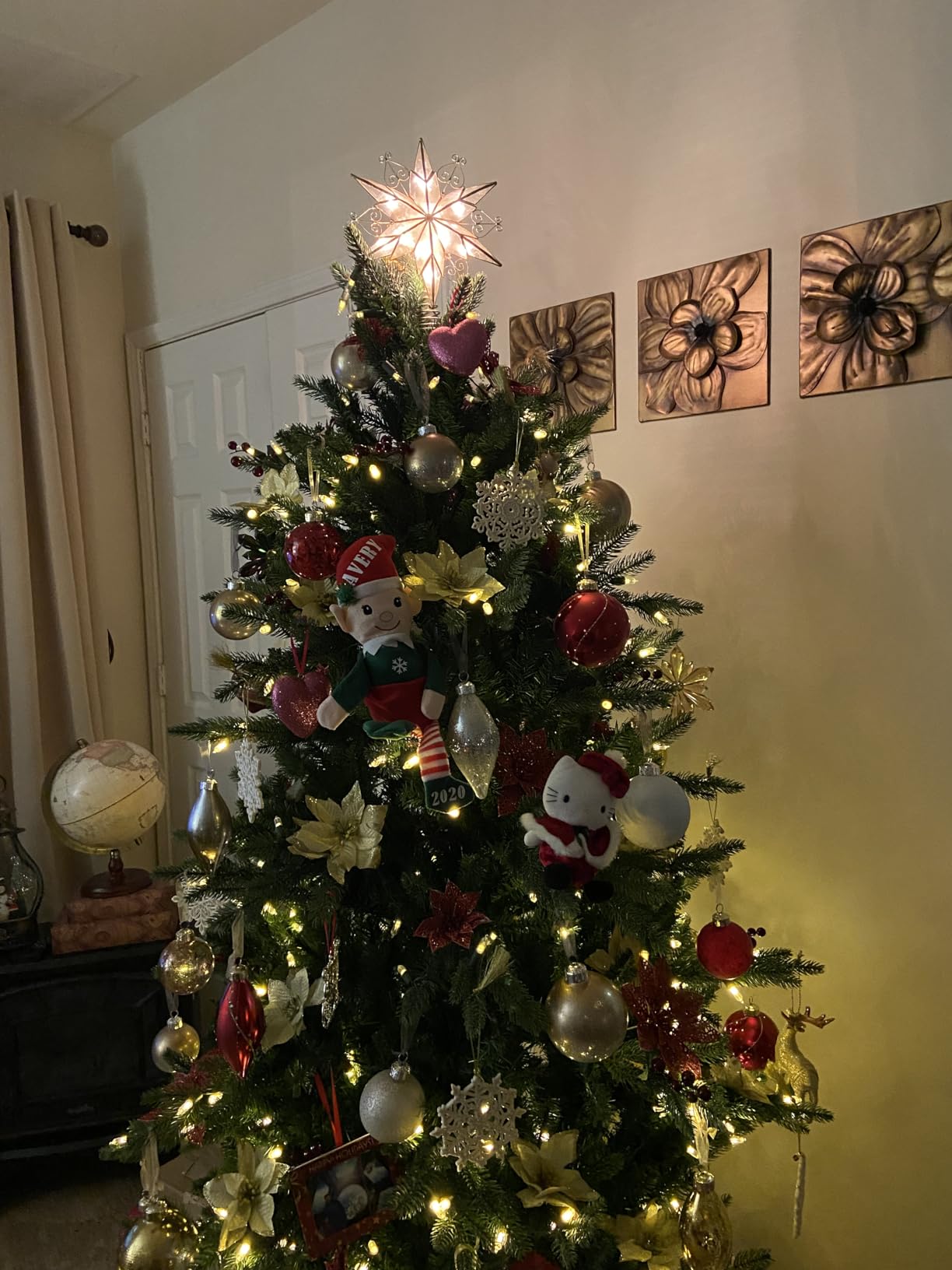 Kurt Adler 10-Light 6-Point Capiz Star Treetop with Scroll Design customer photo 2