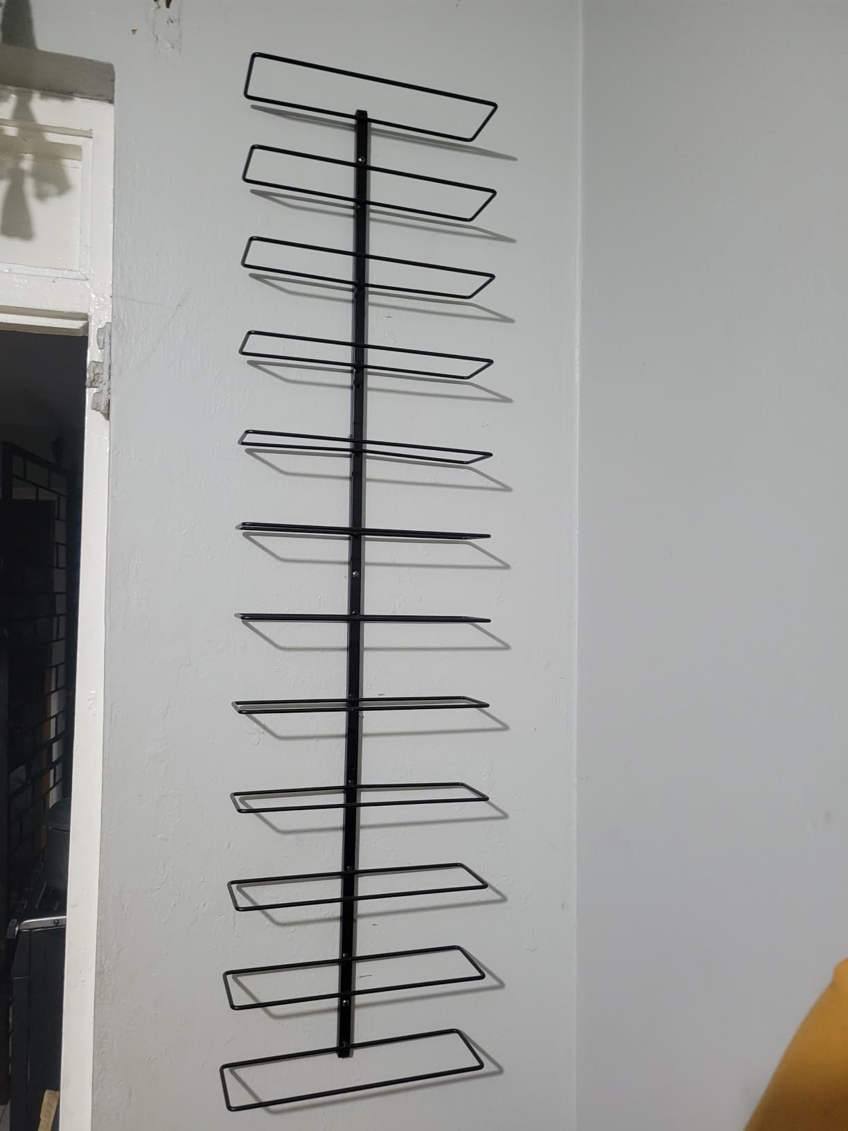 Sorbus Wall Mounted Wine Rack, Metal Bottle Rack (9 Bottle, 1 Pack) | Compact holder keeps bottles arranged for kitchens, dining rooms and home bars, with open access for display and selection. customer photo 1