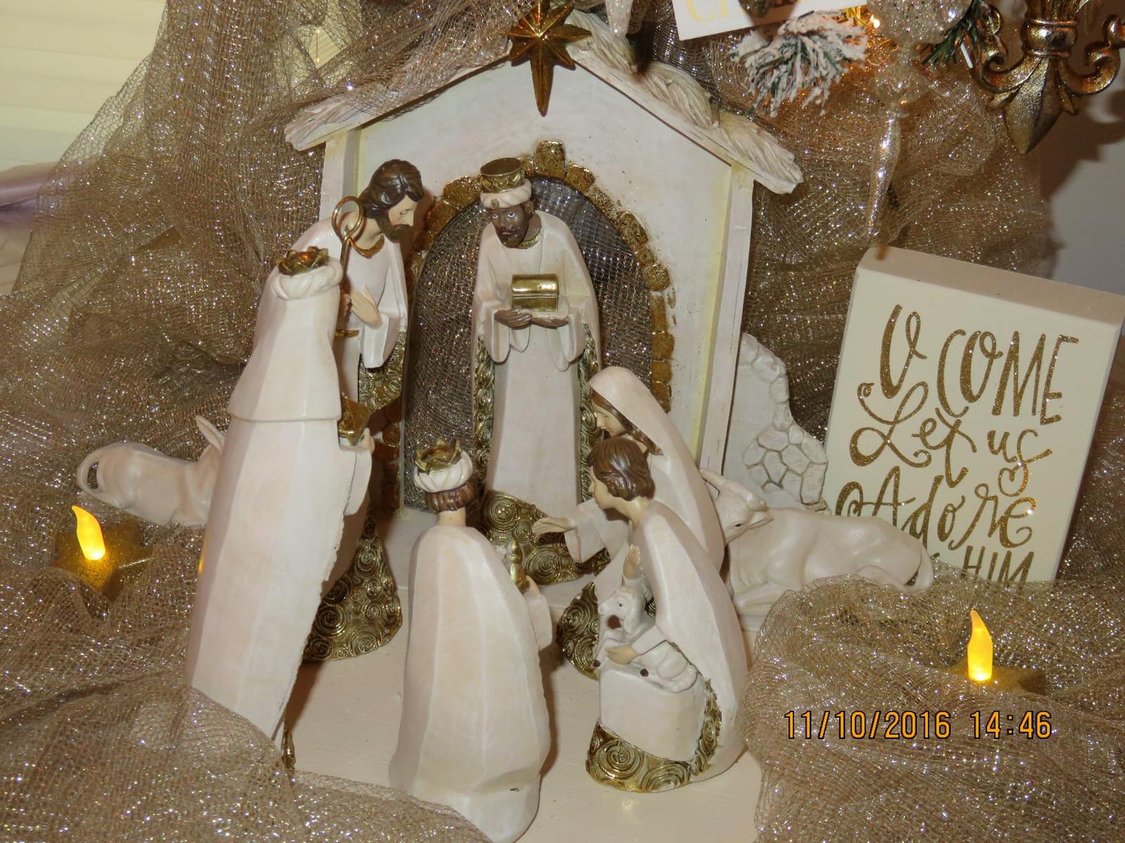 Ivory and Gold Christmas Nativity 10 Piece Set Holiday Decoration customer photo 2