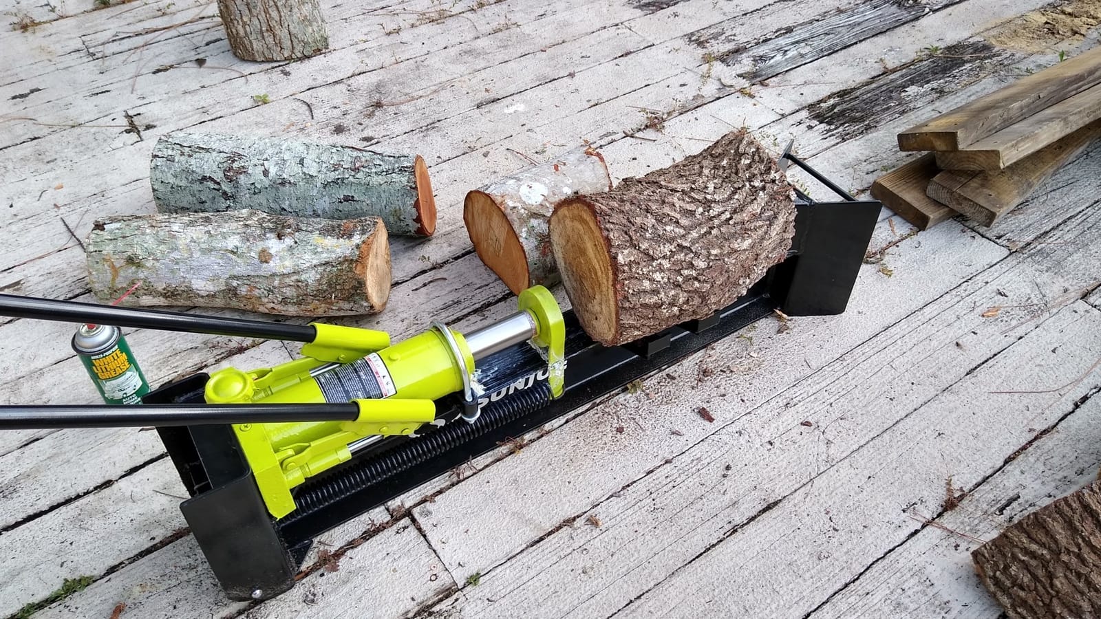 Sun Joe Cordless Manual Hydraulic Steel Beam Log Splitter, Portable and Compact, 10 Ton Capacity - Wood Splitting Machine and Equipment for Fireplace, Firewood, & Fire Stove Logs, LJ10M customer photo 1