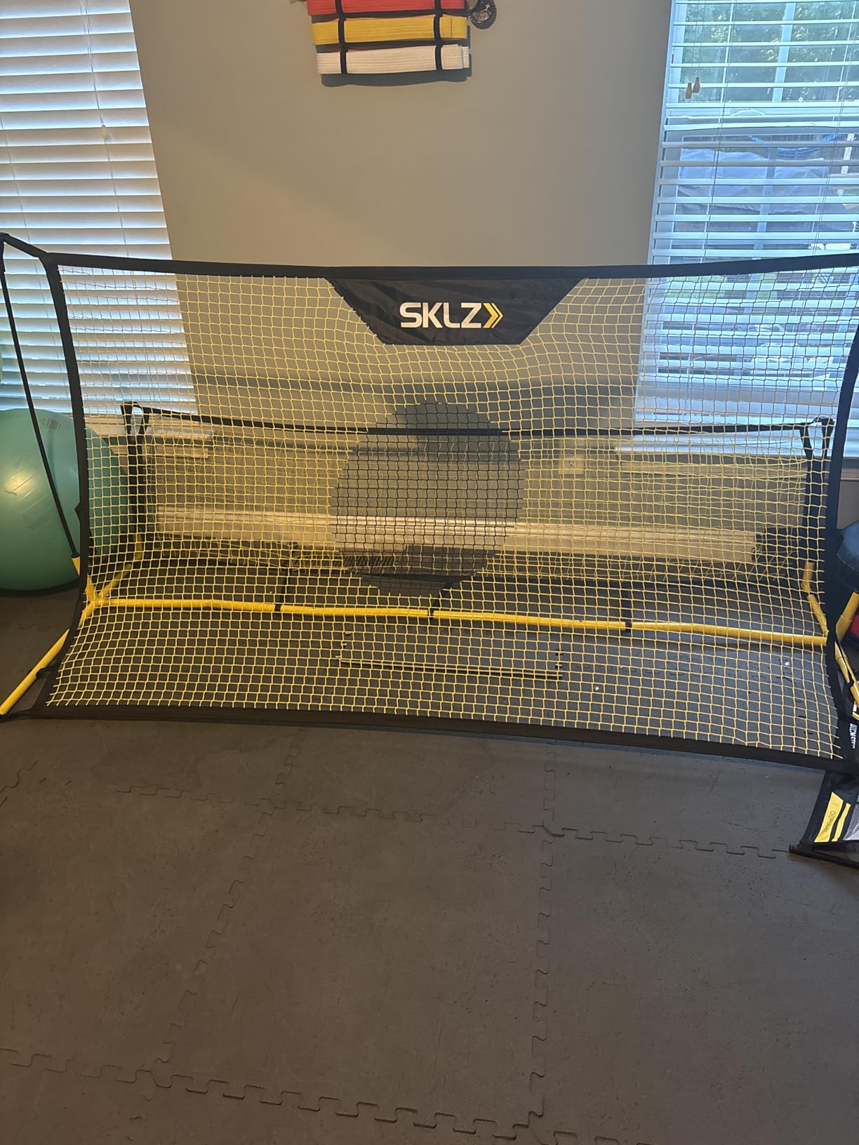SKLZ Quickster Soccer Trainer - Dual-Sided Rebounder for Solo Passing, Receiving, Trapping Practice - Large & Small Rebound Net - Weather Resistant - Adjustable Frame, Metal Stakes & Carry Bag customer photo 2