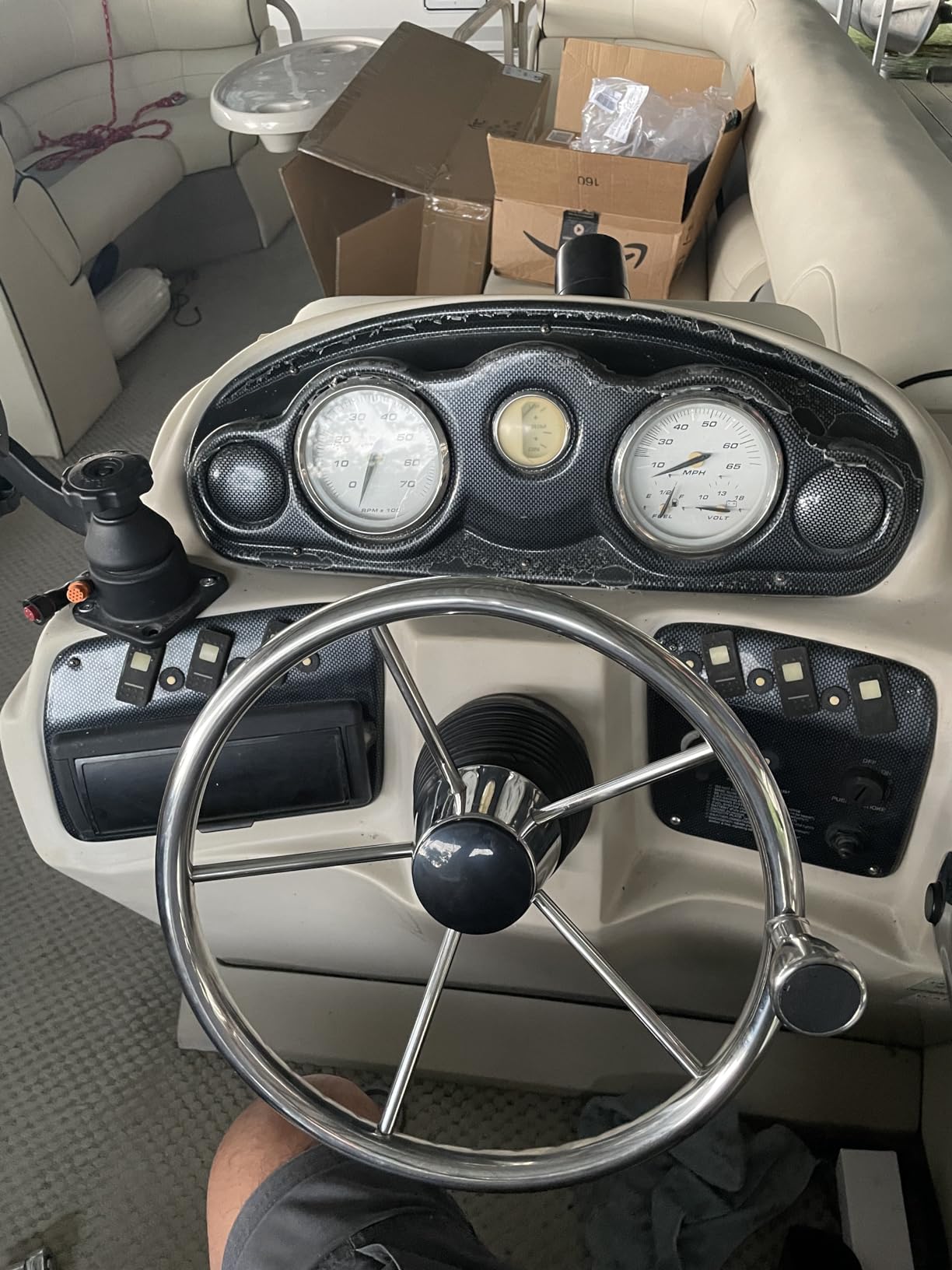 Amarine Made 5-Spoke 13-1/2 Inch Destroyer Style Stainless Boat Steering Wheel with M Size Knob - 9310SRF1 customer photo 1