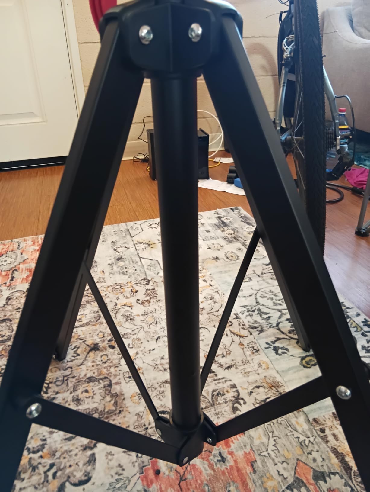 Yaheetech Bike Repair Stand Adjustable Foldable Bicycle Maintenance Rack | Steel stand raises your bike for hands-free repairs, holds heavy bikes up to 66 lb, and folds flat with a handy tool tray. customer photo 2