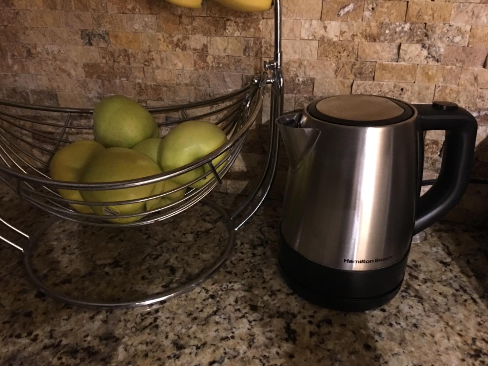 Hamilton Beach 1 Liter Electric Tea Kettle, Water Boiler & Heater | Fast Boiling 1500 Watts | BPA Free | Cordless Serving | Auto-Shutoff & Boil-Dry Protection | Mesh Filter | Stainless Steel customer photo 2