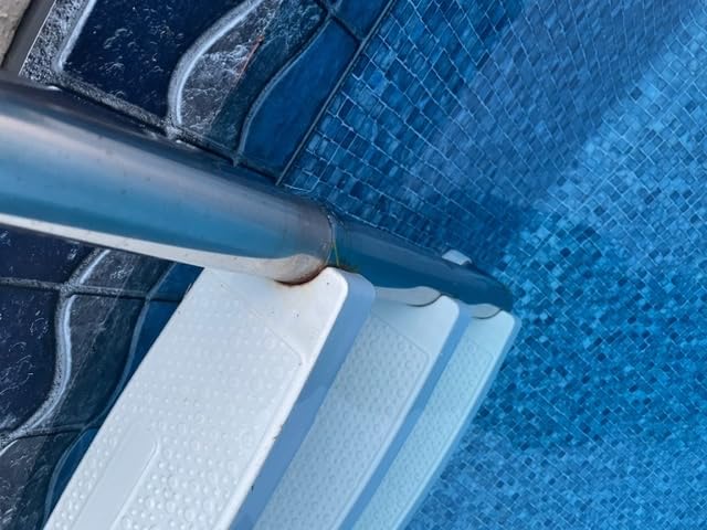 Aqua Select 3 Step Stainless Steel Pool Ladder | 250 Pound Capacity | with Non-Slip Plastic White Steps | Entry and Exit System for Inground Swimming Pools | 1.9 Inch Outer Diameter customer photo 2