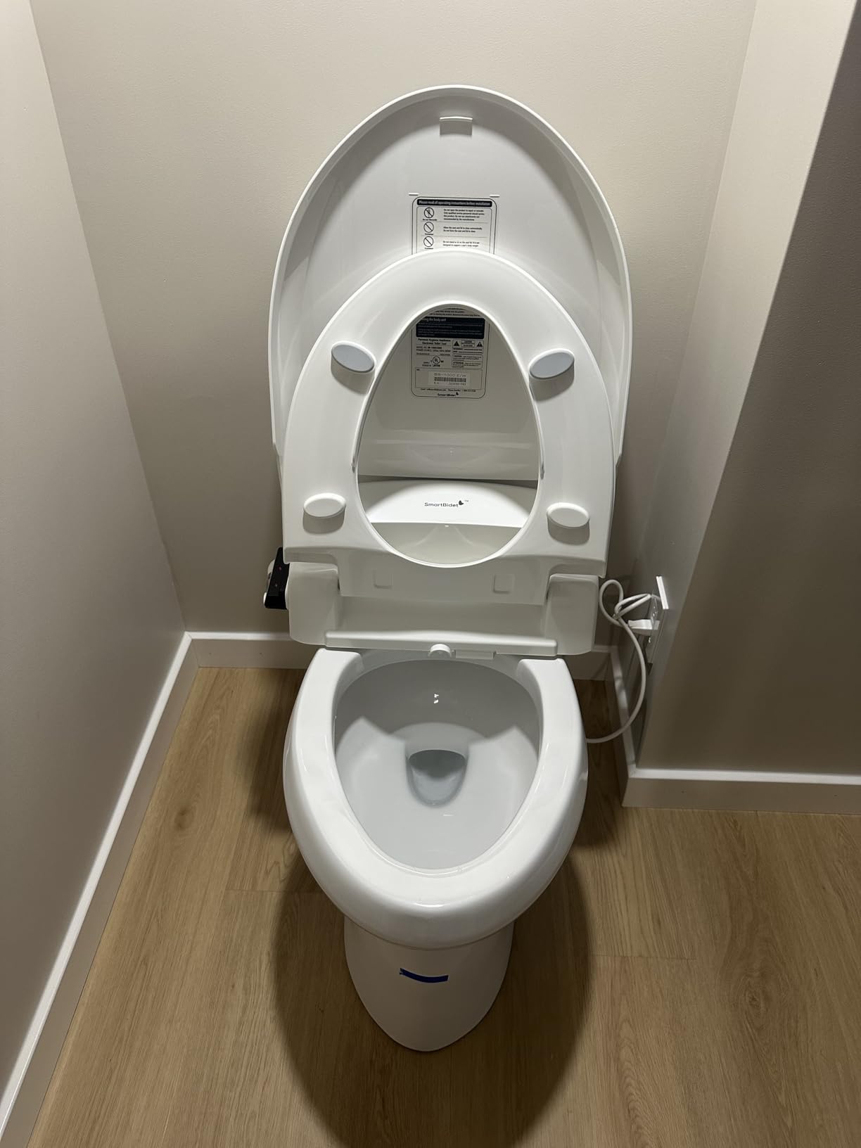 SmartBidet SB-1000 Smart Bidet Electric Bidet Toilet Seat with Heated Seat, Warm Water, Air Dryer - Remote Control, Elongated customer photo 2