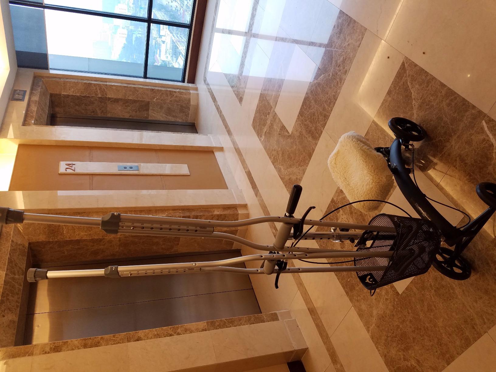 BodyMed Premium Knee Walker, Steerable for Foot Injuries - Adjustable Scooter with Dual Brakes & Metal Basket - Better Alternative to Crutches for Leg Recovery customer photo 1